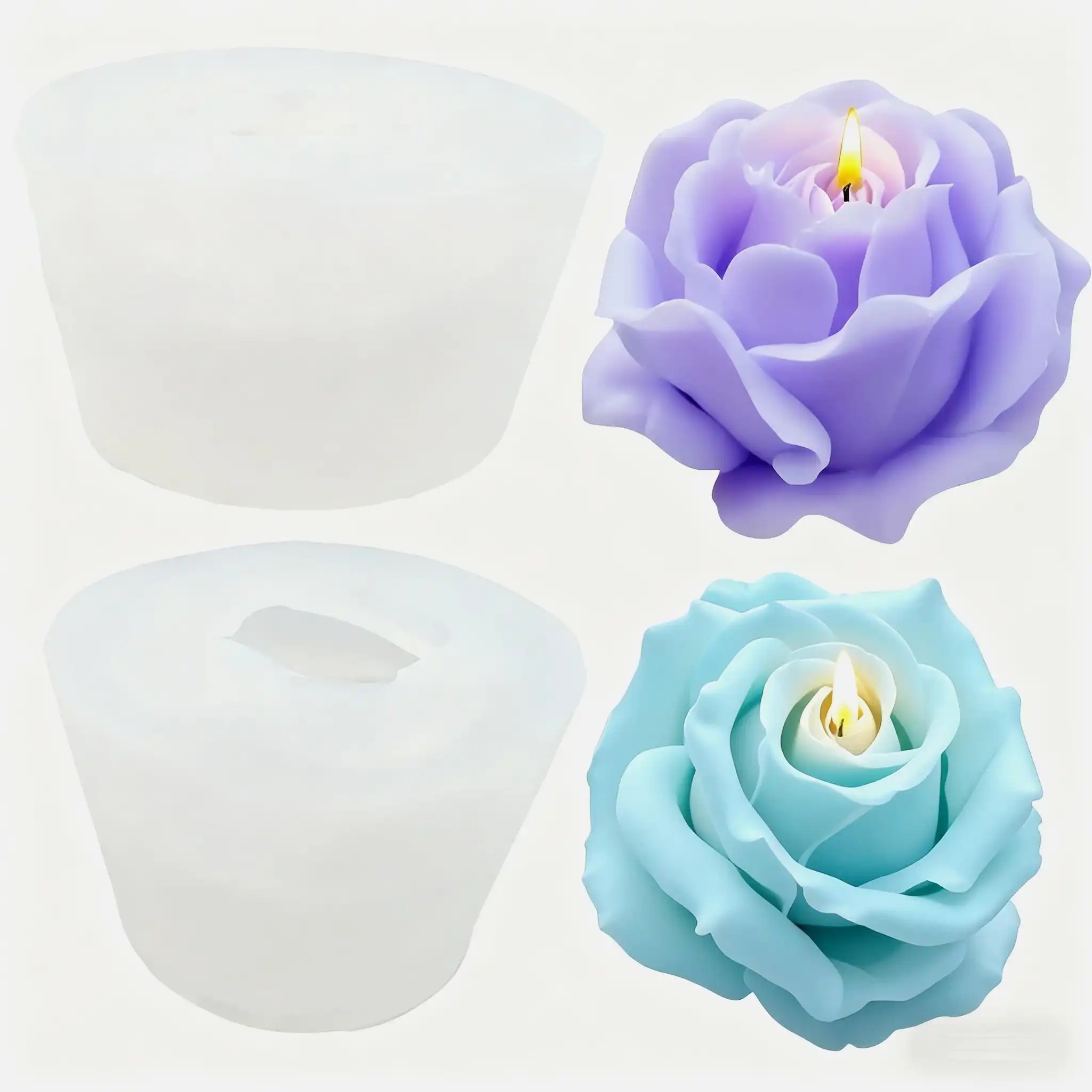 Soap Making Instructions - 2-Piece Romantic 3D Rose Silicone Candle