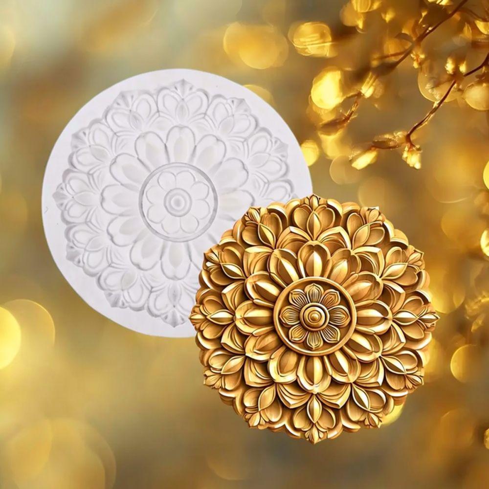 Soap Making Ins - Round Silicone Flower Mould Flexible Crafting