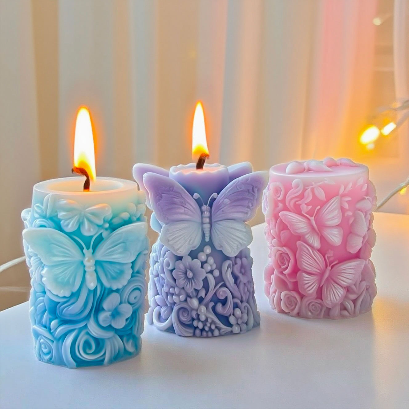 Soap Making Instructions - 3D Butterfly Flowers Relief Cylinder Candle